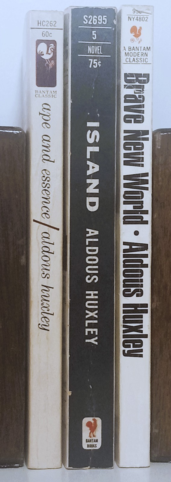 Lot of 3 Aldous Huxley novels: Ape and Essence, Island, Brave New World (PB)