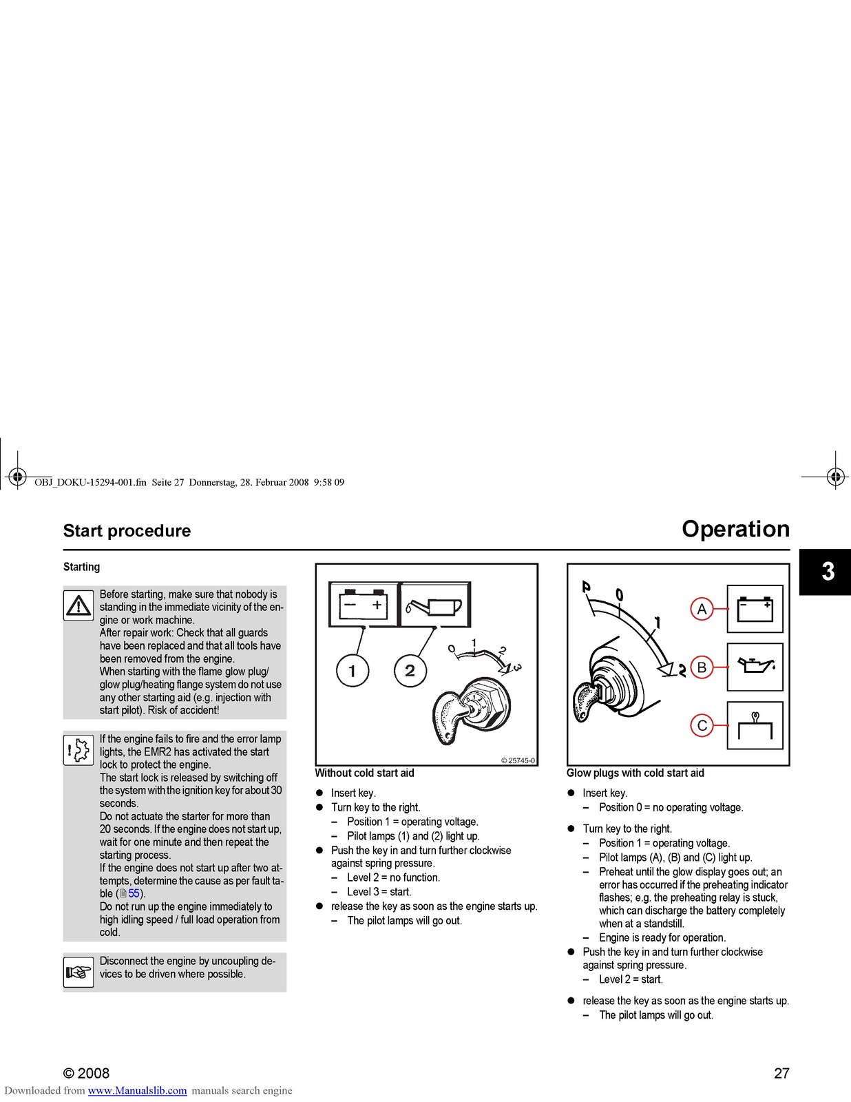 DEUTZ D TD TCD 2011 L01 L02 L03 L04 Engine Operation Manual 2011 – WIRE BOUND