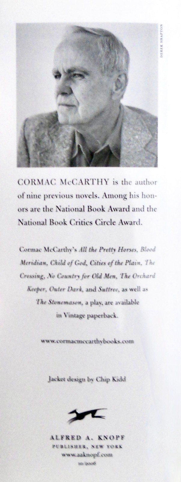 Cormac McCarthy. THE ROAD. Knopf, 2006. 1st HC/DJ. Pulitzer Winner! Scarce! F/F!