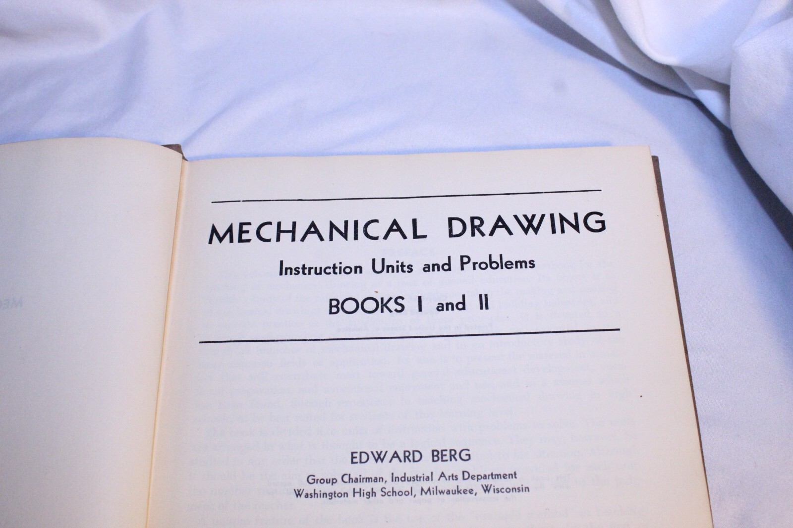 Mechanical Drawing by Edward Berg 1942 HC good