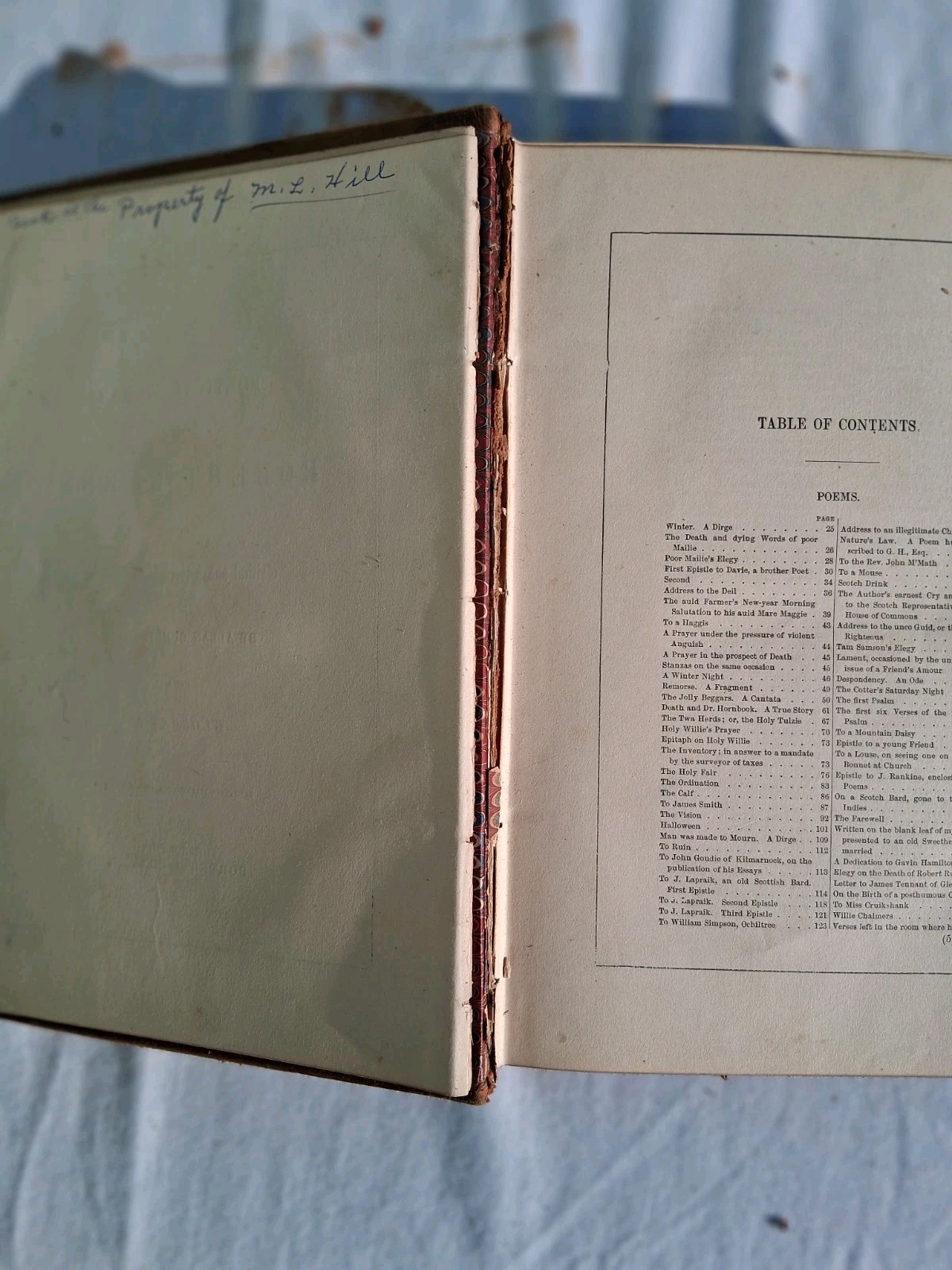 Poetical Works of Robert Burns Leather cover 1800s