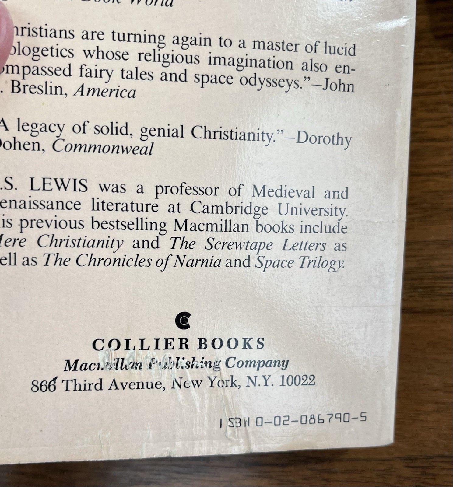 Vintage CS Lewis Collier Paperback Books The Problem with Pain Abolition of Man