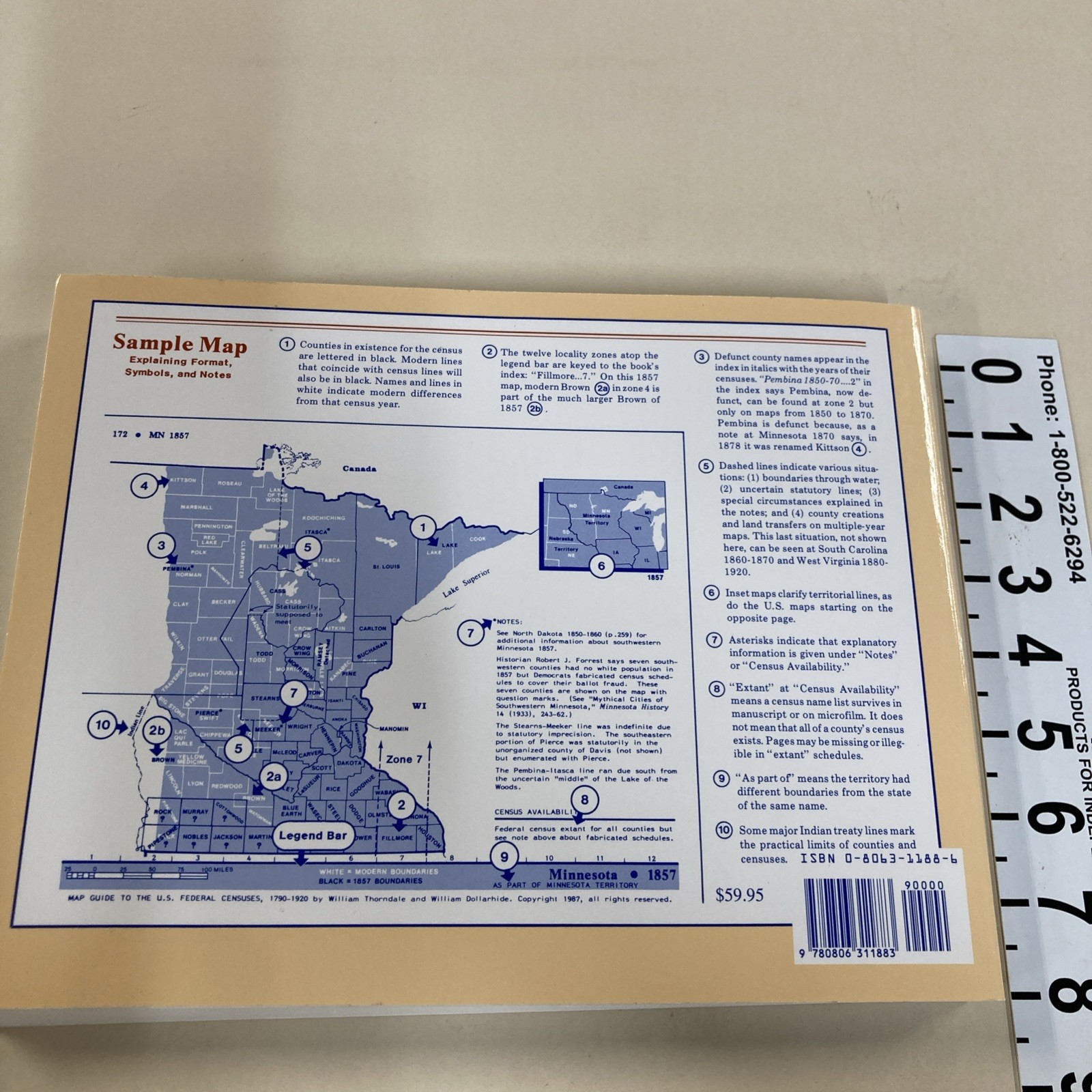 Map Guide to the US Federal Censuses 1790-1920 SC Thorndale & Dollarhide Good