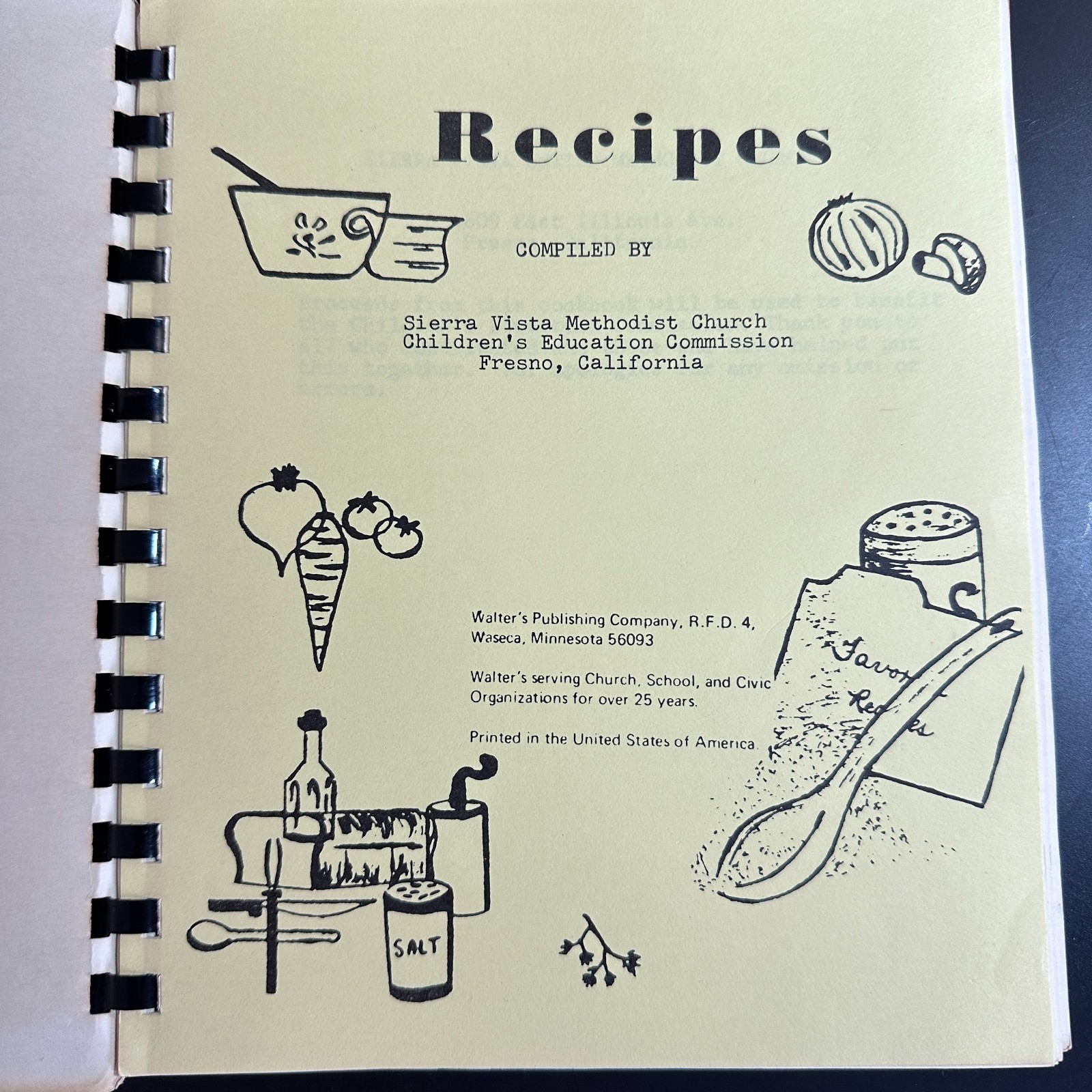 Vintage Church Cookbook 144 Pages Fresno, CA „Our Favorite Recipes“ 1972