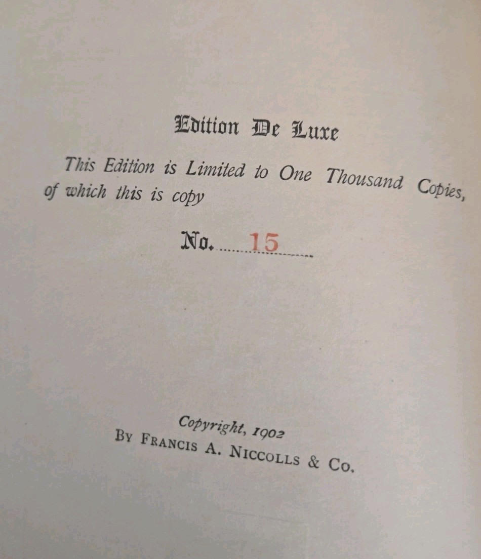 1902 Truth and Fiction By J W Goethe Luxury Edition #15 of 1,000