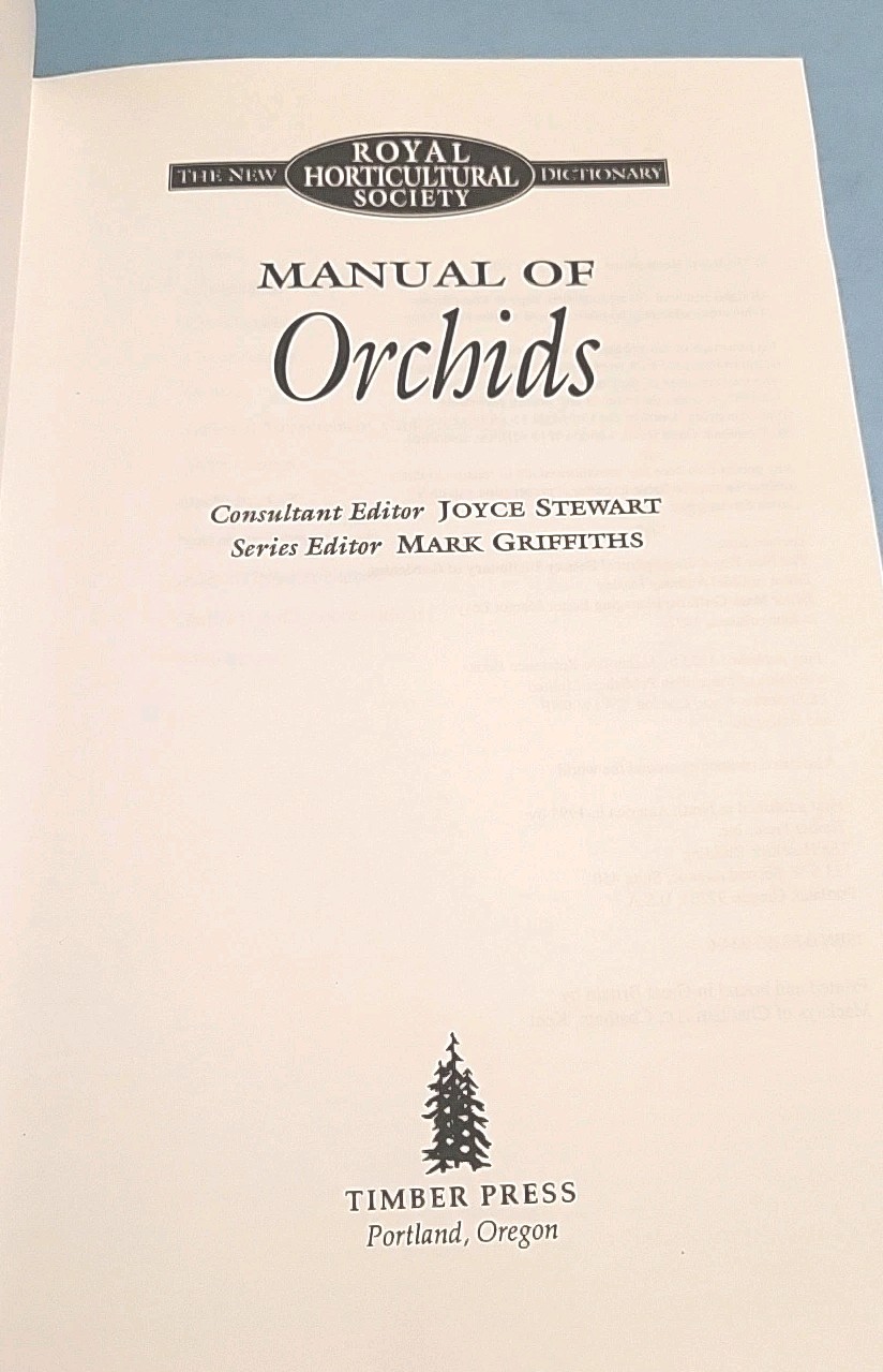Manual of Orchids, By Joyce Stewart, 1995, Hardcover, DJ
