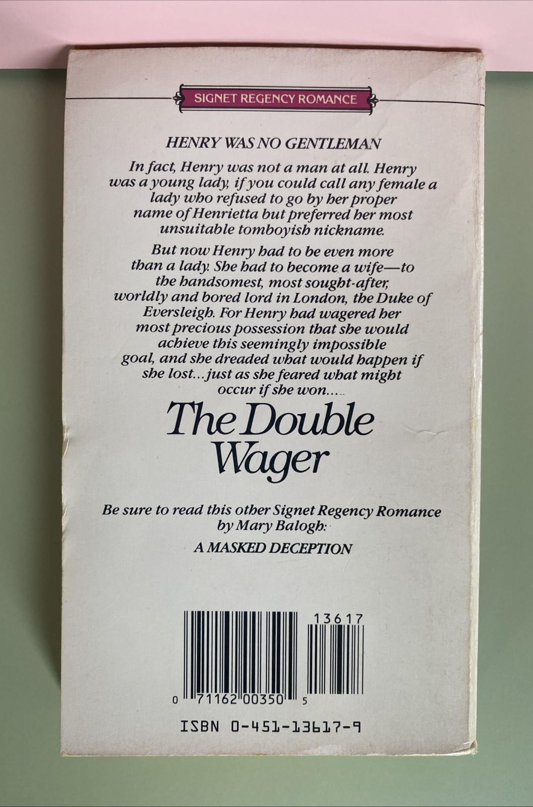 The Double Wager Mary Balogh 1985 First Printing Signet Regency Vintage Romance