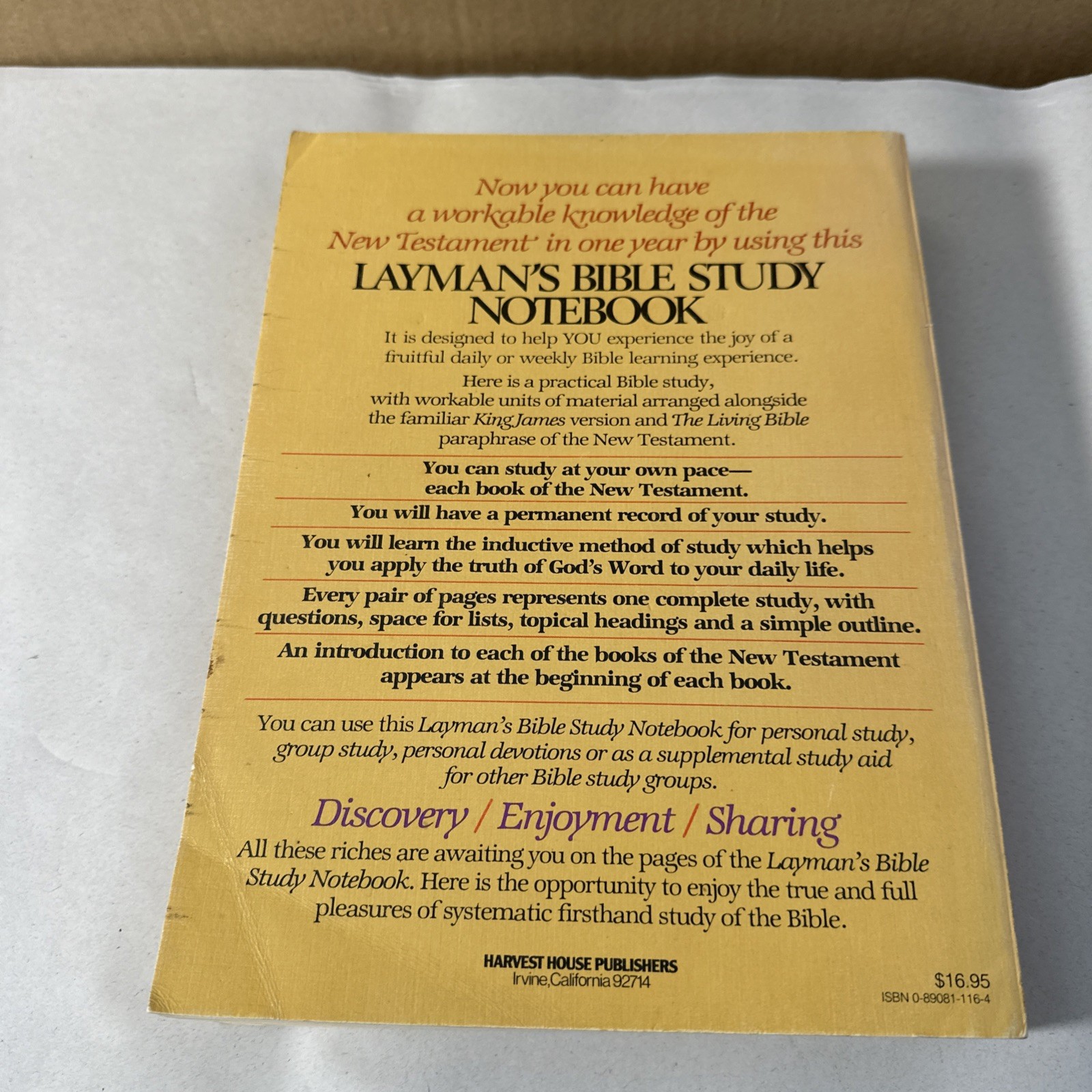The Layman’s Bible Study Notebook by Irving Jensen 1978 Religion Book