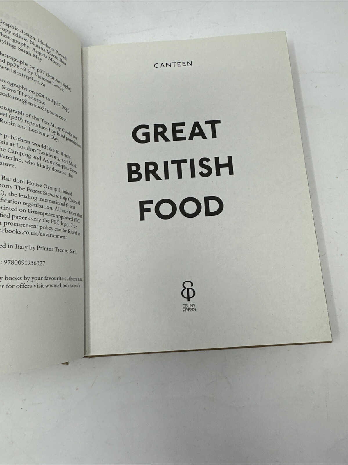 Great British Food Cookbook Canteen Ebury Press By Titcombe Lake Clayton-Malone