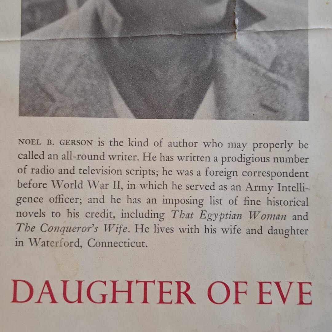 Daughter Of Eve Noel Gerson Doubleday 1958 HC DJ 320 Pages