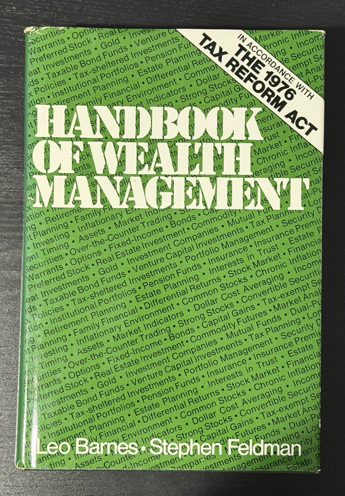 HANDBOOK OF WEALTH MANAGEMENT By Leo Barnes & Stephen Feldman – Hardcover Bo5