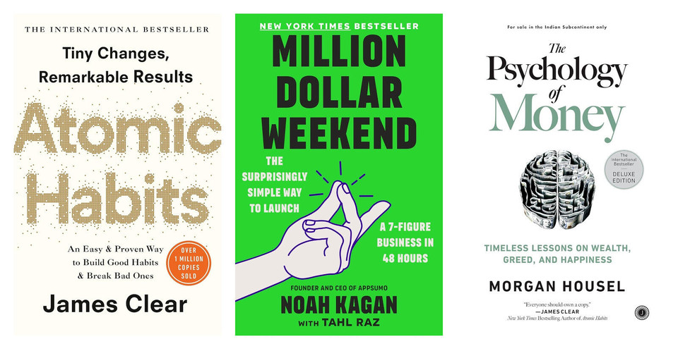 Atomic Habits + Million Dollar Weekend + phychology of money Combo Book Set New