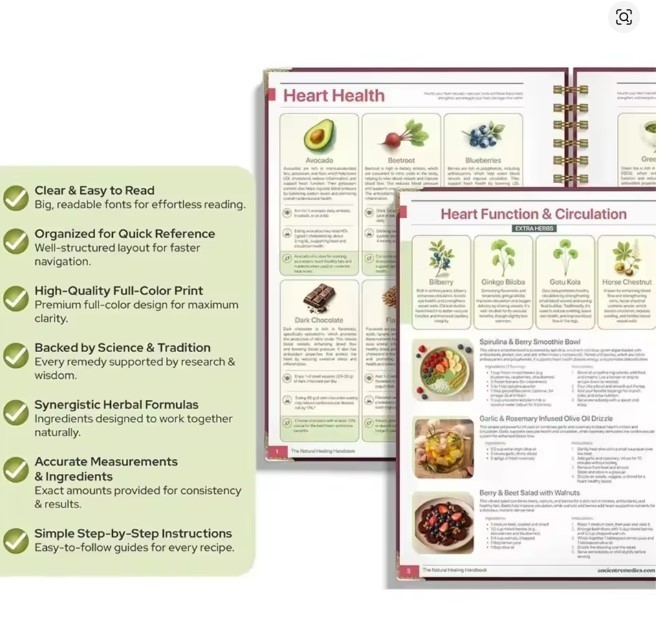 The Natural Healing Handbook, Spiral-Bound Guide For Herbal Remedies And Natural