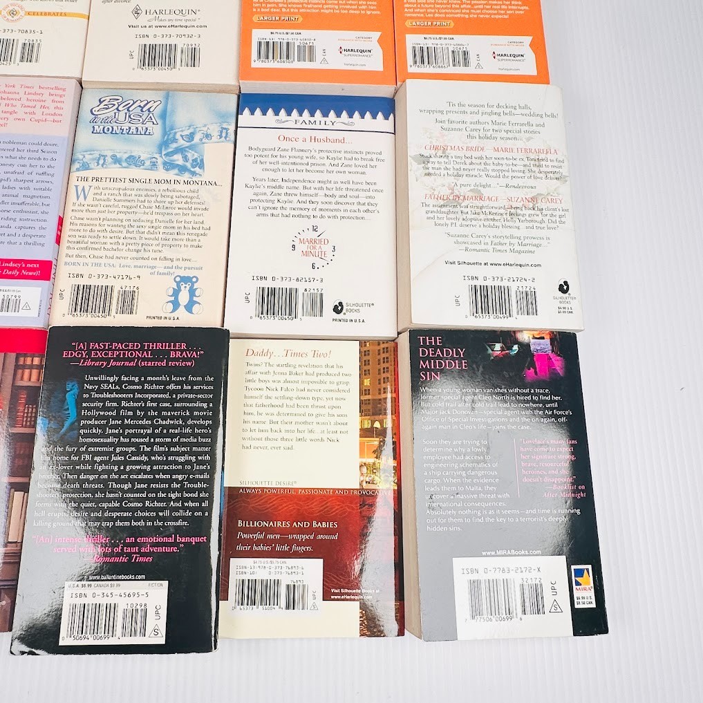 Lot of 15 Romance Paperback Novels/Books Multiple Titles & Authors