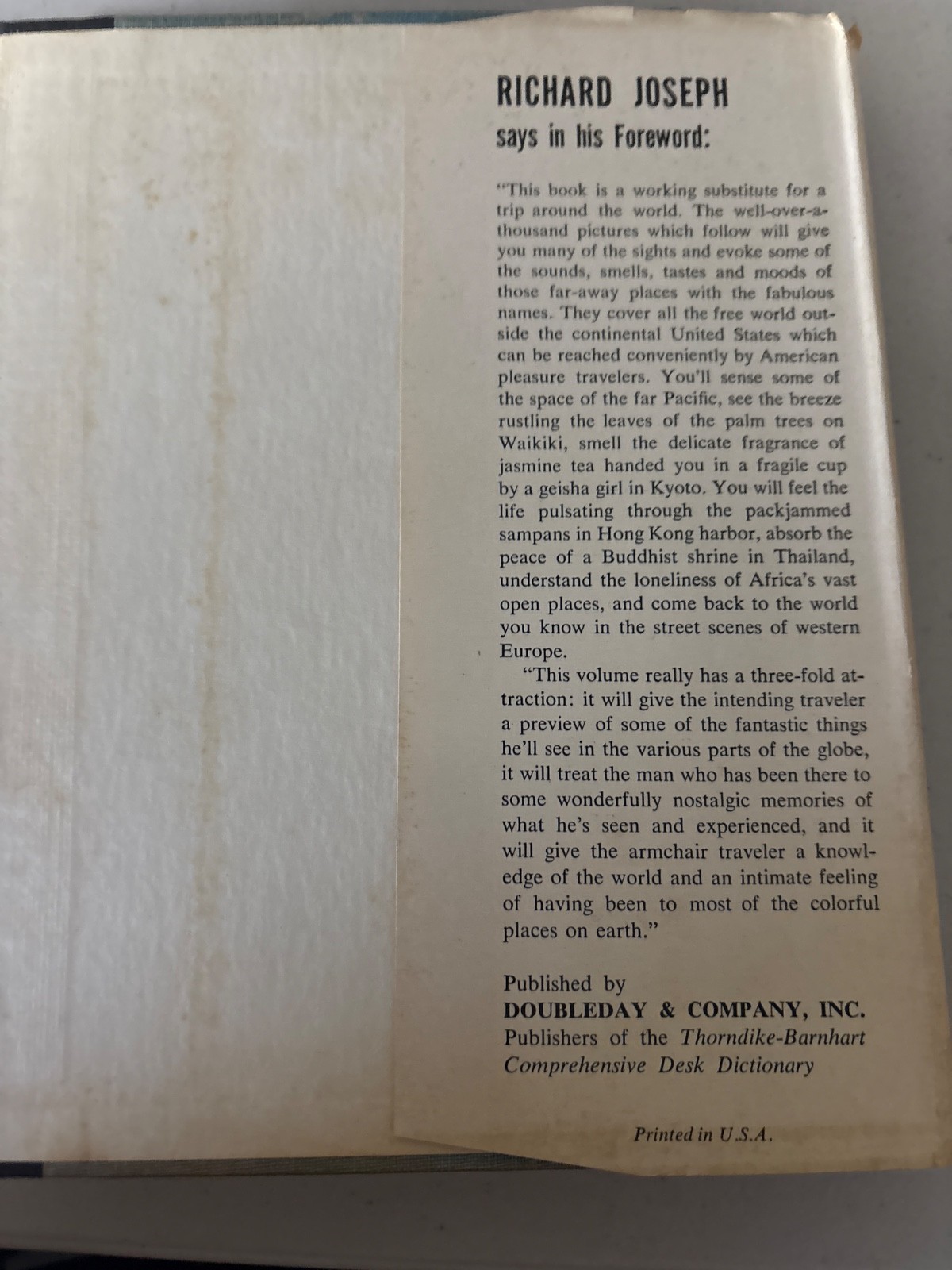 Around The World In 1000 Pictures 1954 Doubleday Hardcover HCDJ 448 Pages