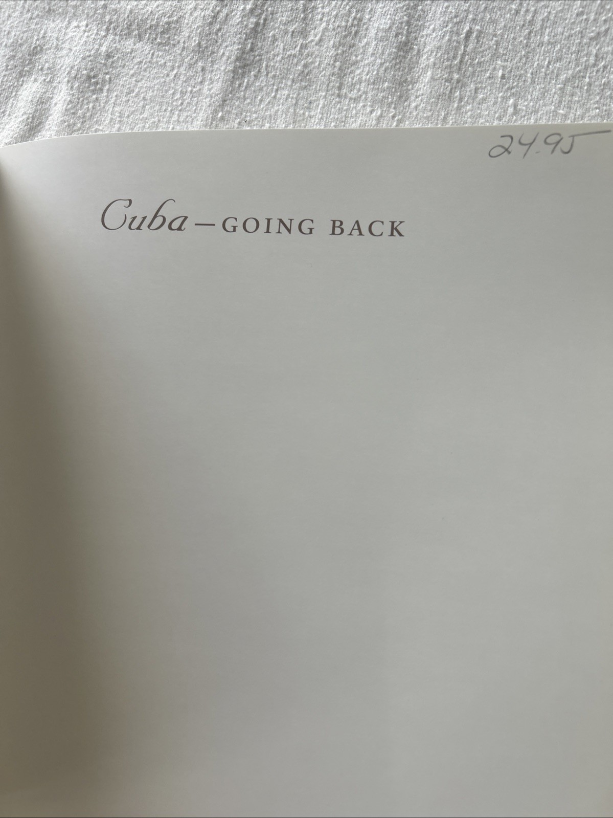 CUBA–GOING BACK By Tony Mendoza S1