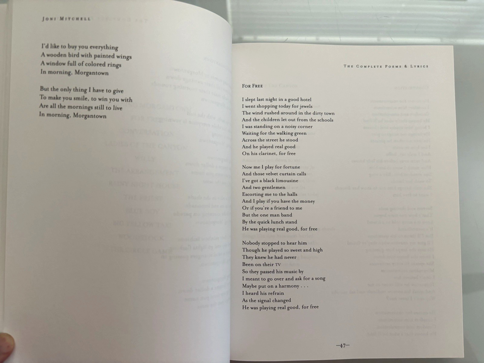 Joni Mitchell: The Complete Poems and Lyrics Softcover VG+++