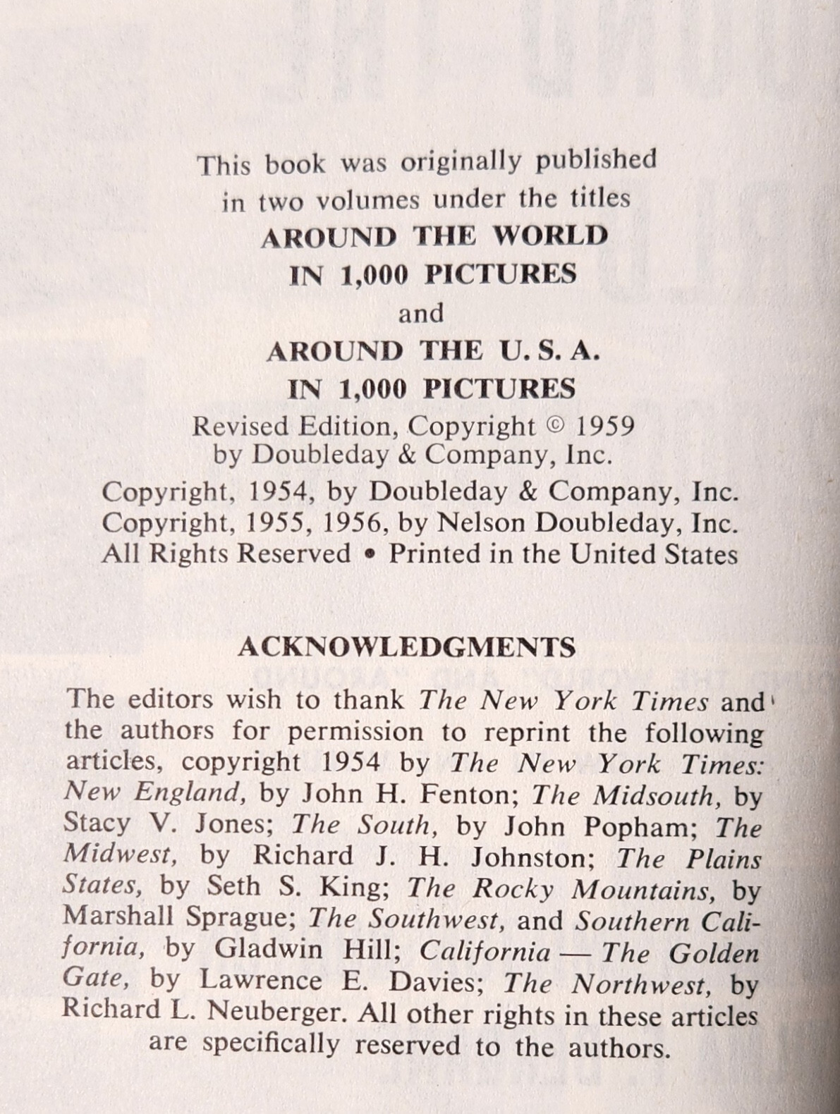 Around The World In 2000 Pictures 1959 Doubleday Hardcover 768 Pages