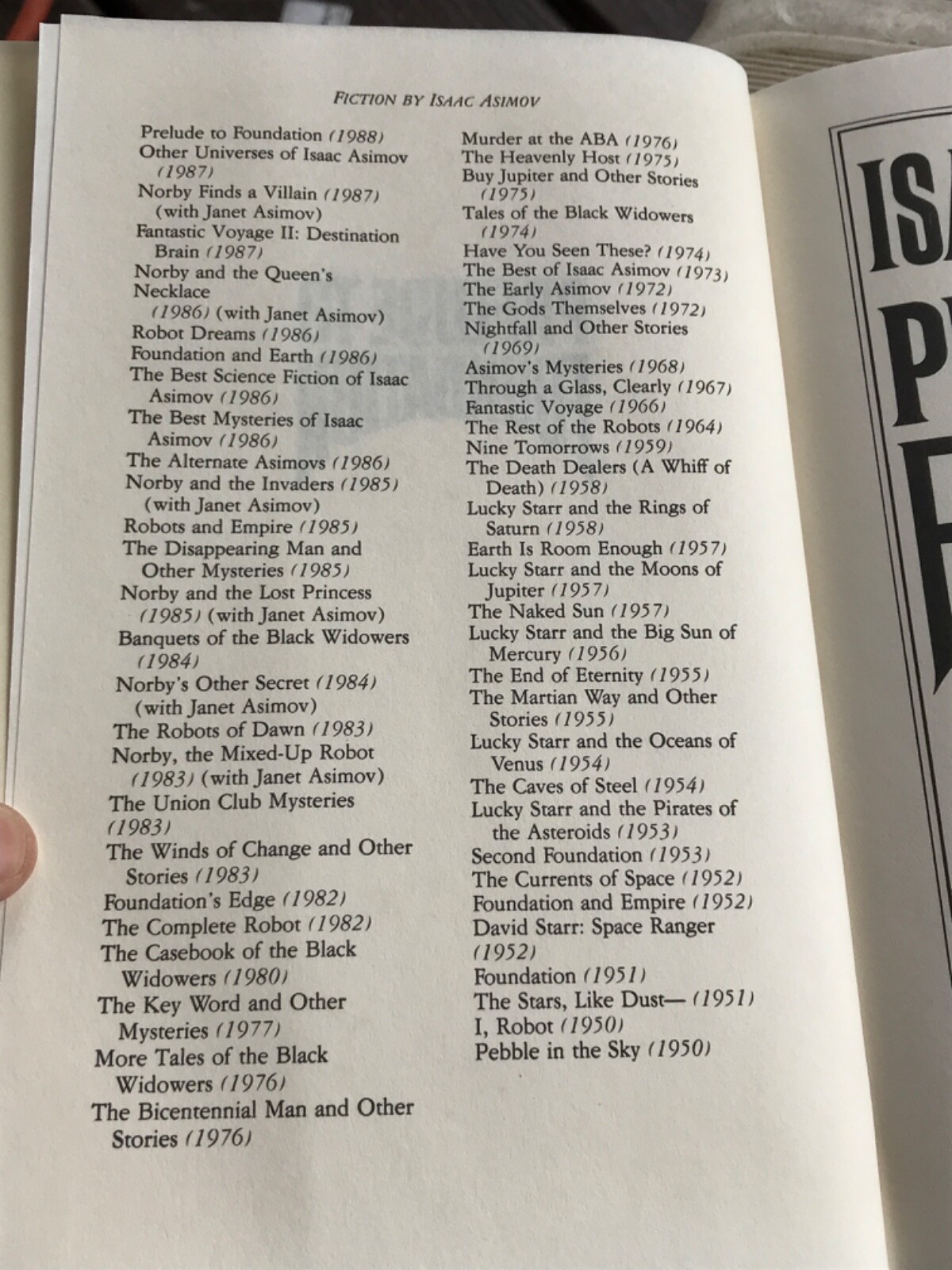 1988 Prelude To Foundation by Isaac Asimon book harcover 432 pages