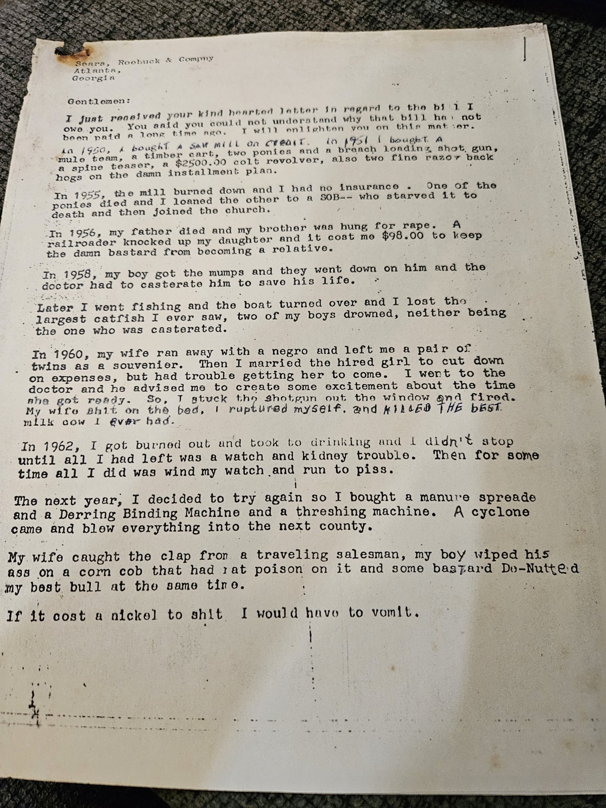 Old Jokes 1940s-1980s Dads Collection Sears Roebuck Breakfast Club UGA Univ GA