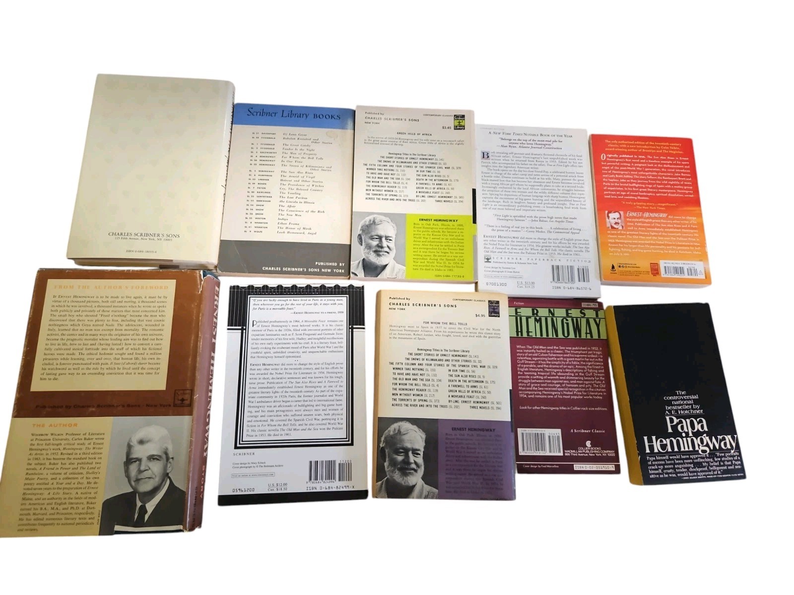 Lot Of 10 Ernest Hemingway Books