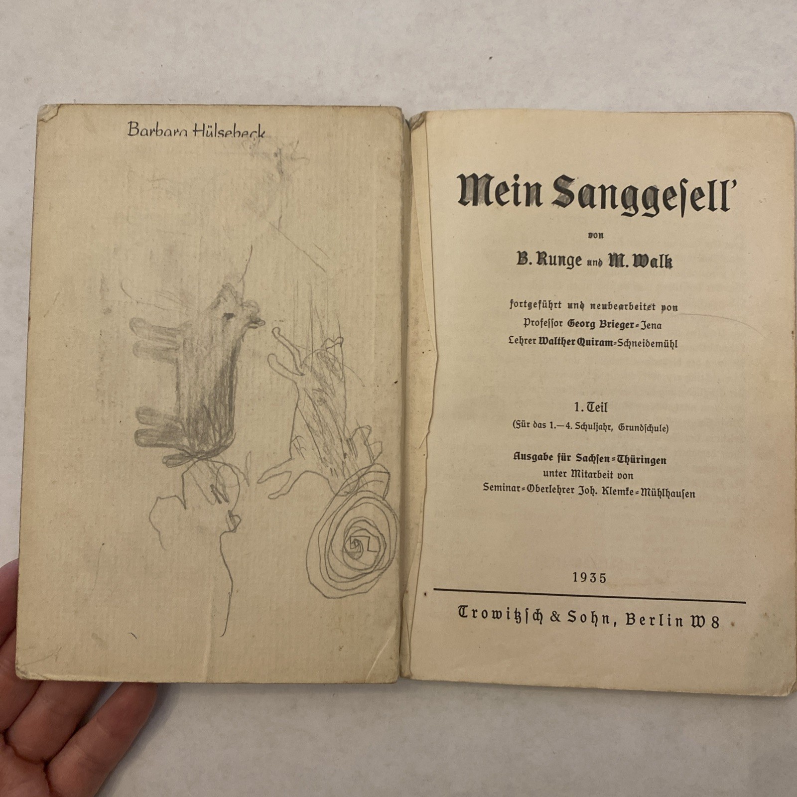 Mein Sanggefell 1935 German Children’s book of songs pre WWII