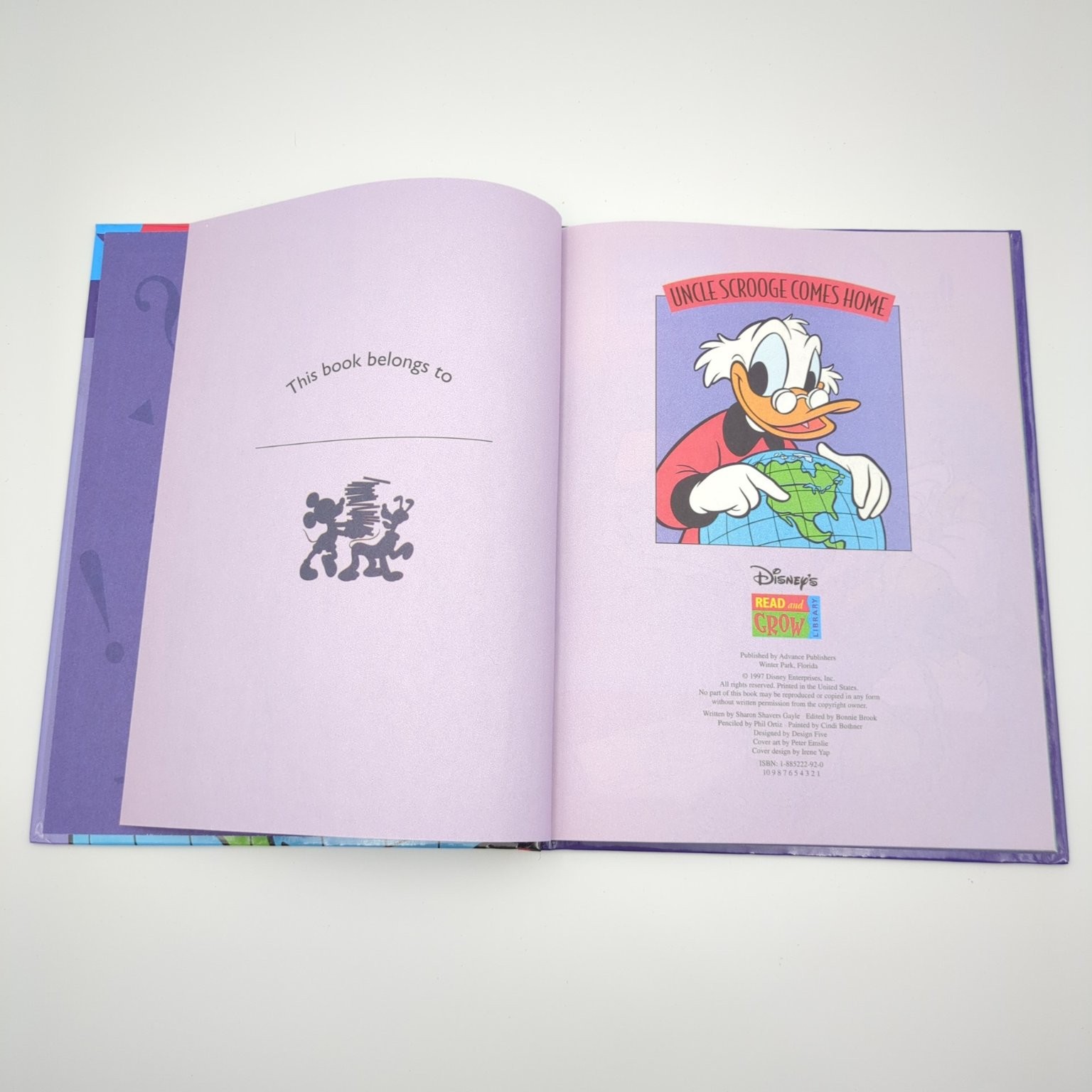 Uncle Scrooge Comes Home Sharon Gayle 1997 First Printing Disney Read & Grow