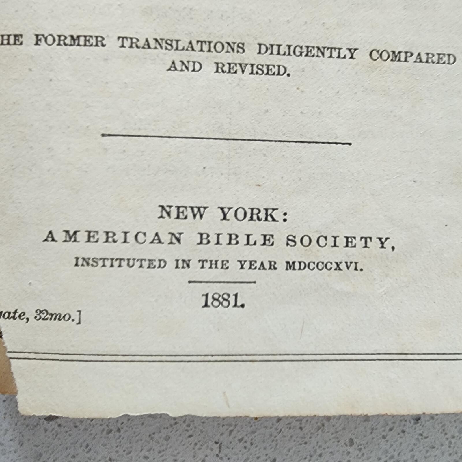 Antique 1881 Holy Bible New Testament Pocket Edition – NY American Bible Society