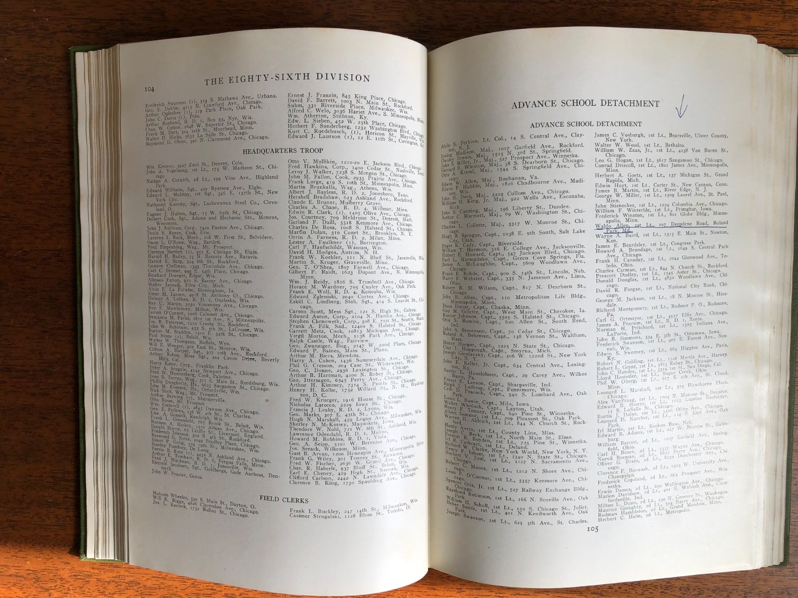 Official History Eighty-Sixth Division – 86th – WW1 – 1921 Hardcover