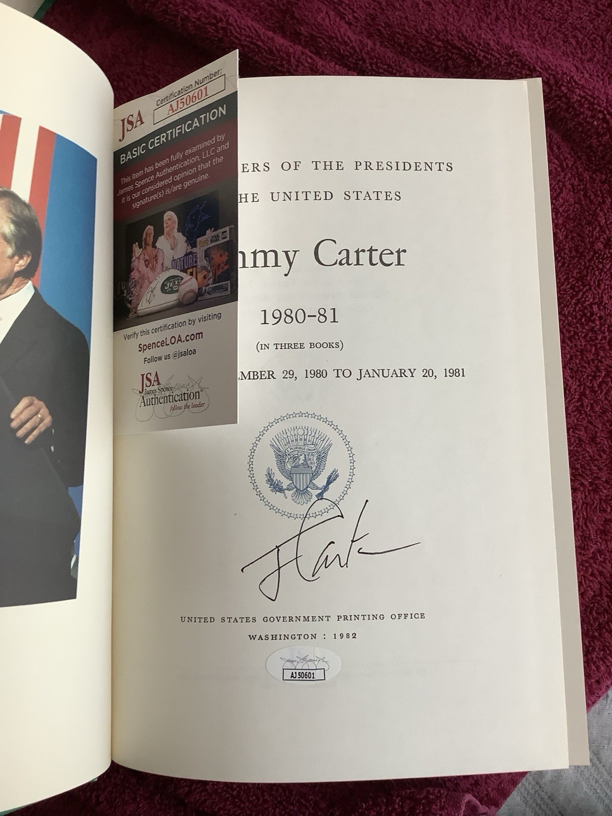 Public Papers of the Presidents U S JIMMY CARTER, 1977-81 9 VOL SET SIGNED JSA