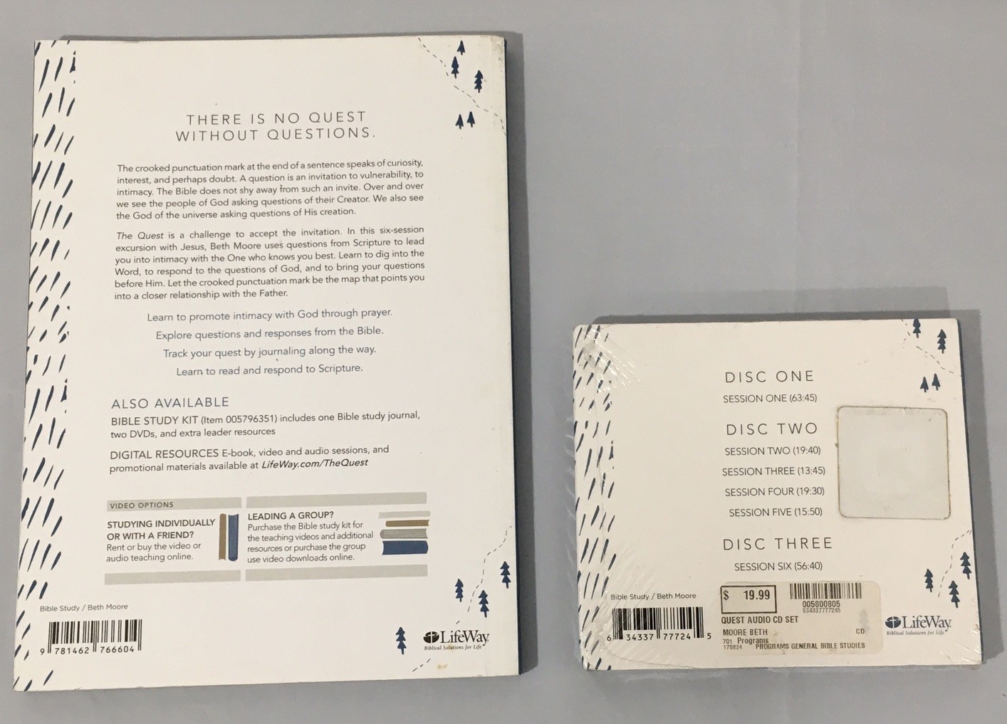 Beth Moore Bible Study Book Set The Quest 6 Sessions 3 Audio CDs LifeWay