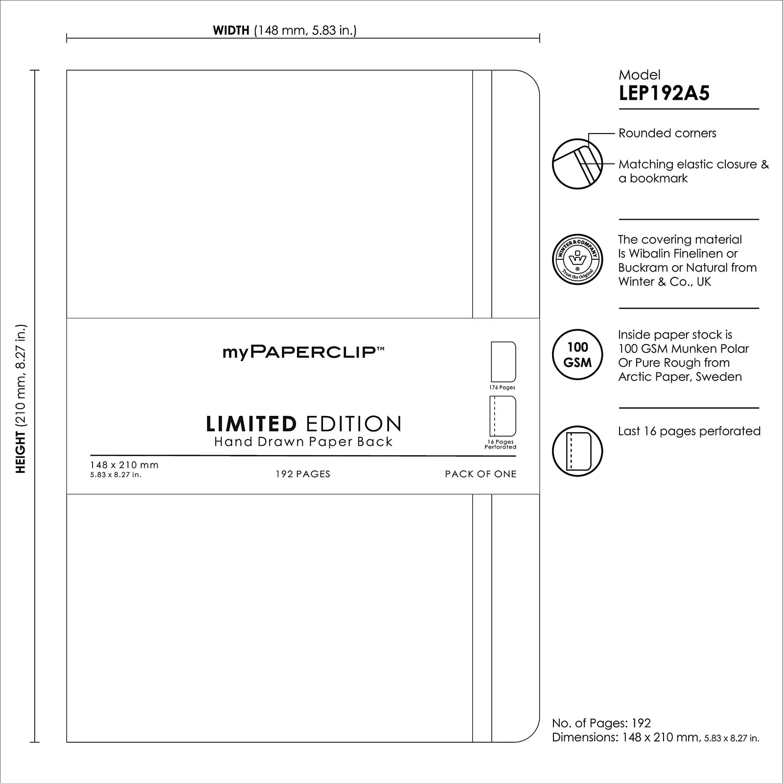 Limited Edition A5 Plain Notebook | 192 Pages, 100 GSM, Soft Cover, A5 (5.83 …