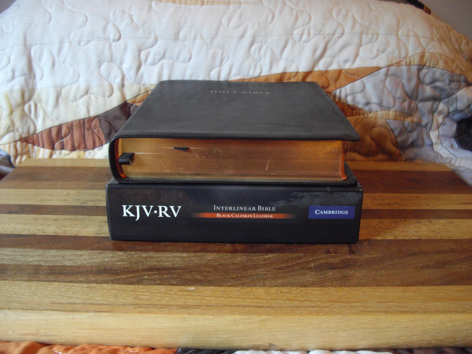 Cambridge Black Genuine Calfskin Leather KJV RV Interlinear Bible