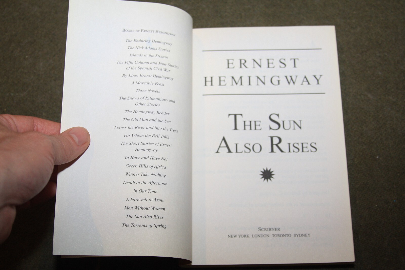 The Sun Also Rises by Ernest Hemingway 2006 TPB Scribner