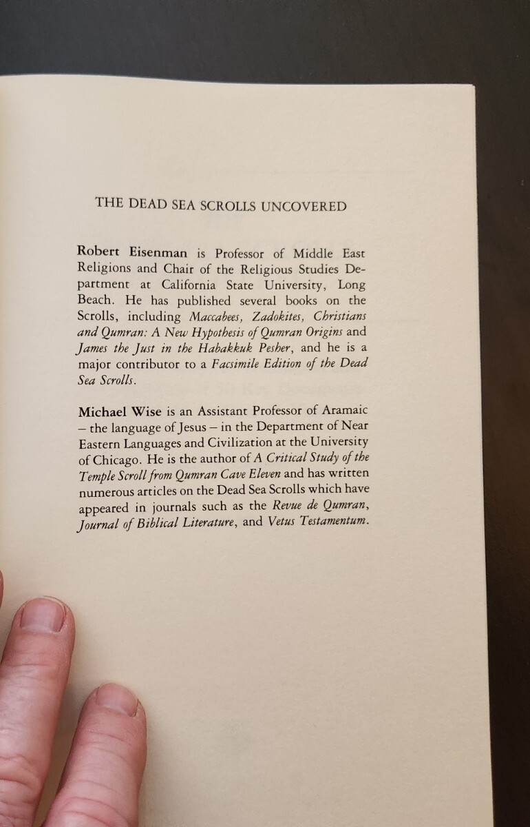The Dead Sea Scrolls Uncovered- Robert Eisenman & Michael Wise-New HC book-rare