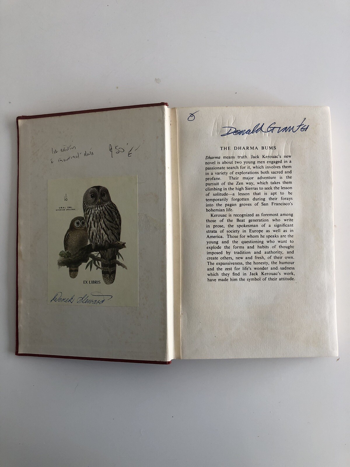 Jack Kerouac The Dharma Burns Andre Deutsche UK First Ed.H/C No D/J Acceptable.