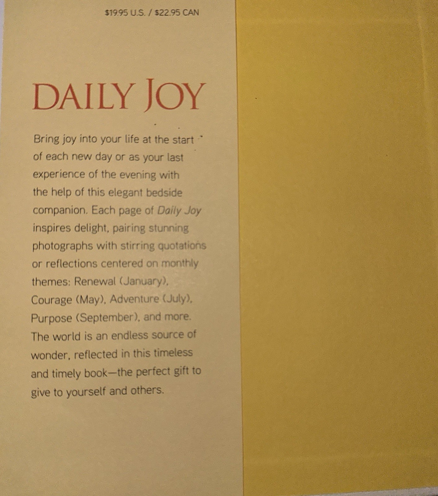 Daily Joy : 365 Days of Inspiration by National Geographic (2012, Hardcover)