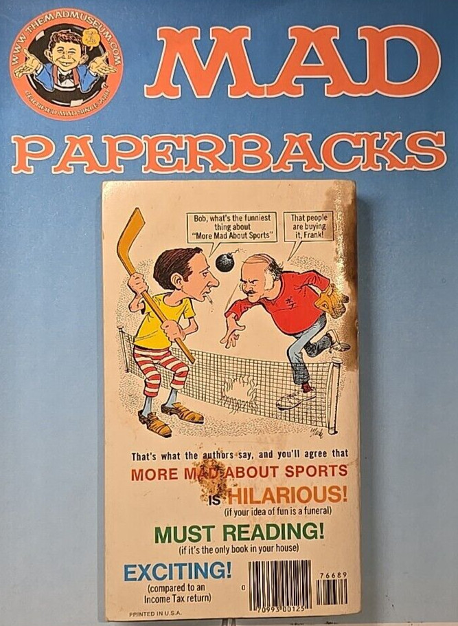 MAD Magazine Paperback Book: MORE MAD ABOUT SPORTS 1977 Warner 1st Print GVG