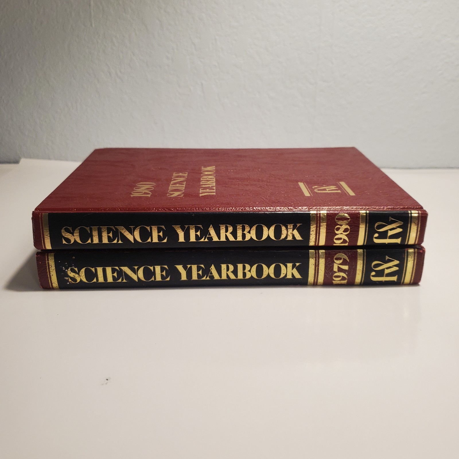 Funk and Wagnalls Science Yearbook 2 Hardcover Volume Lot 1979 – 1980