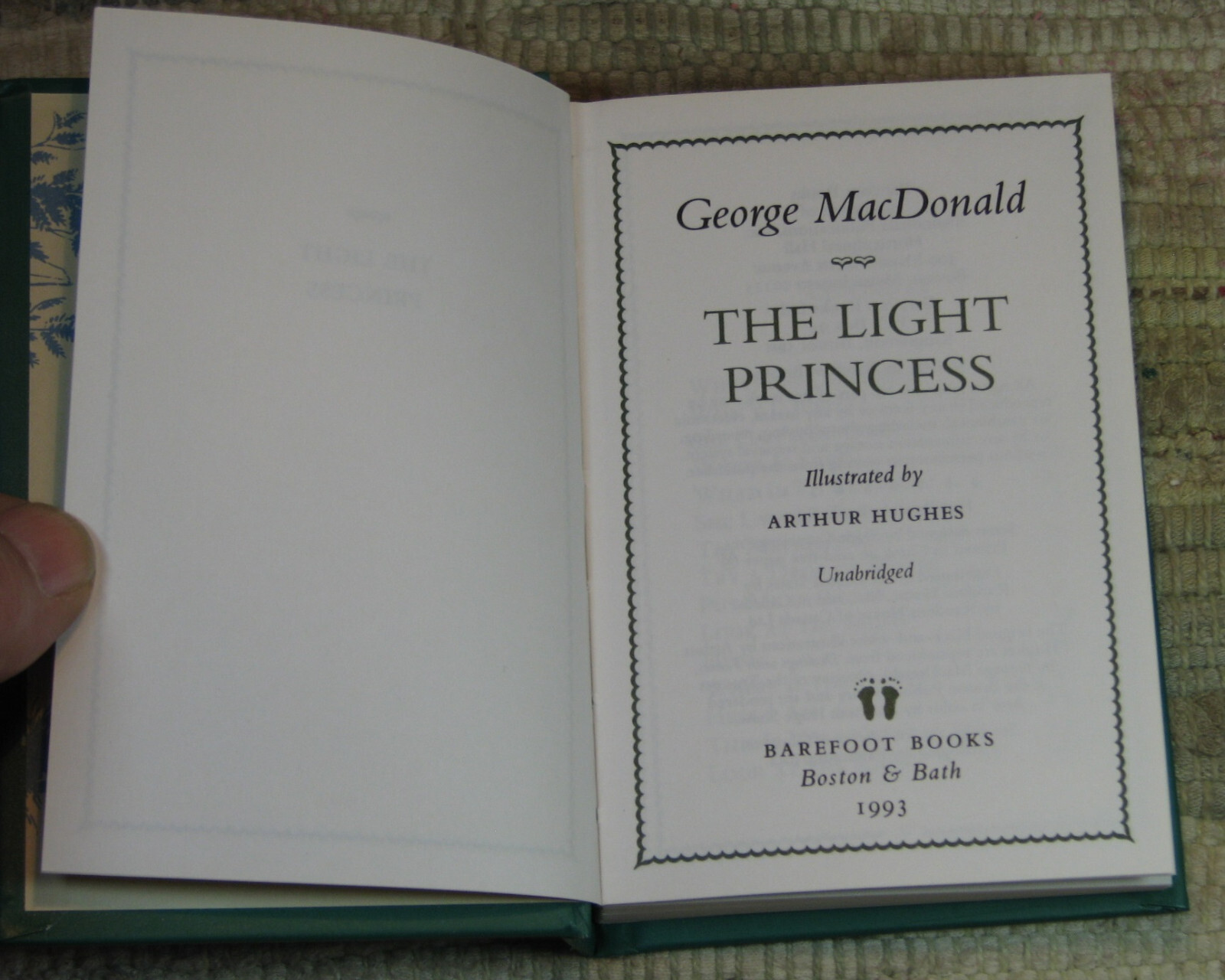 THE LIGHT PRINCESS by George MacDonald 1993 Mini First Barefoot Hardcover