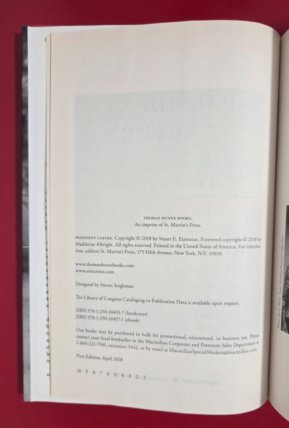 President Carter — Stuart E. Eizenstat | SIGNED by Jimmy Carter | 1st printing