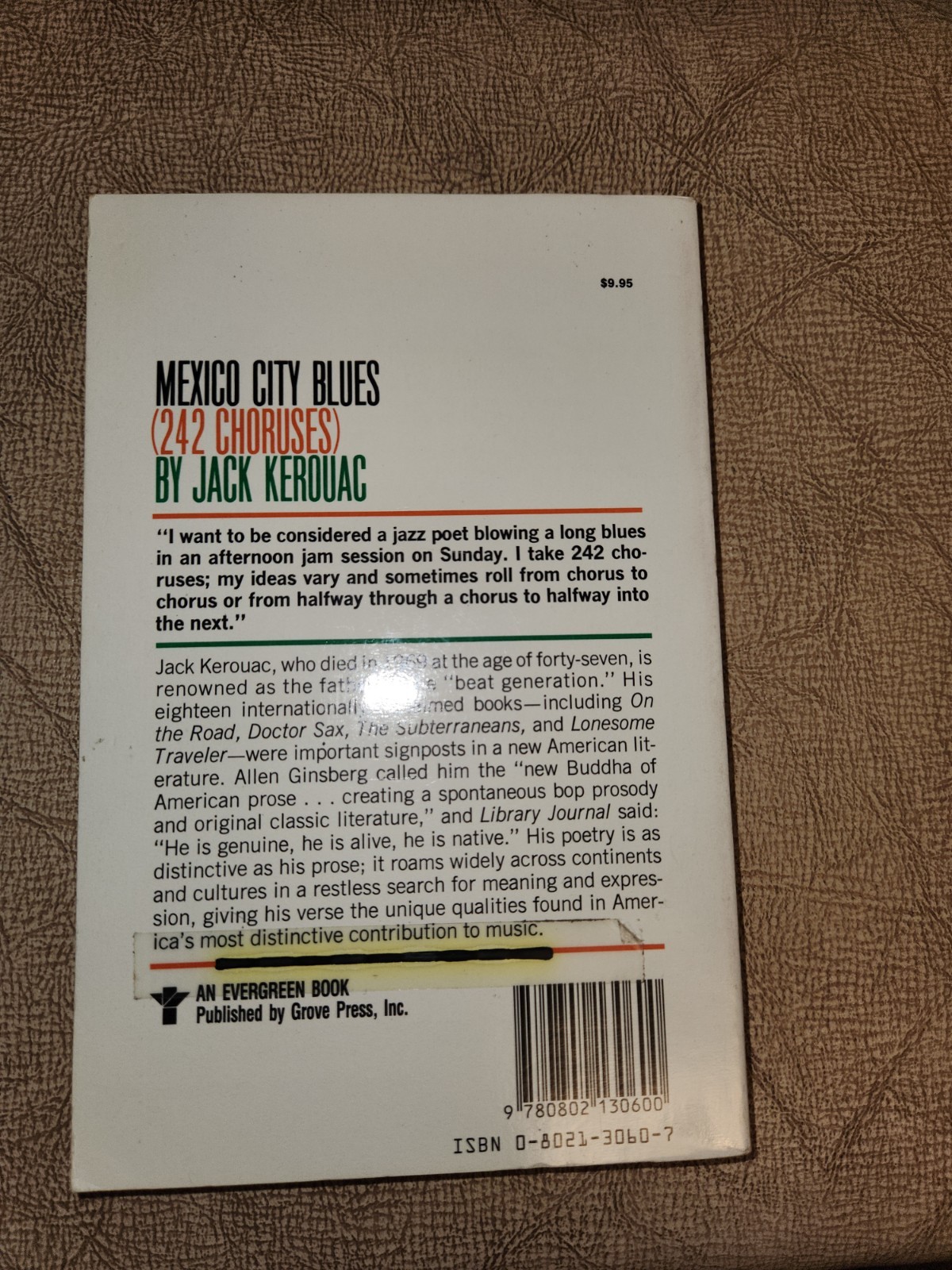 Mexico City Blues (242 Choruses) by Jack Kerouac – Trade paperback book