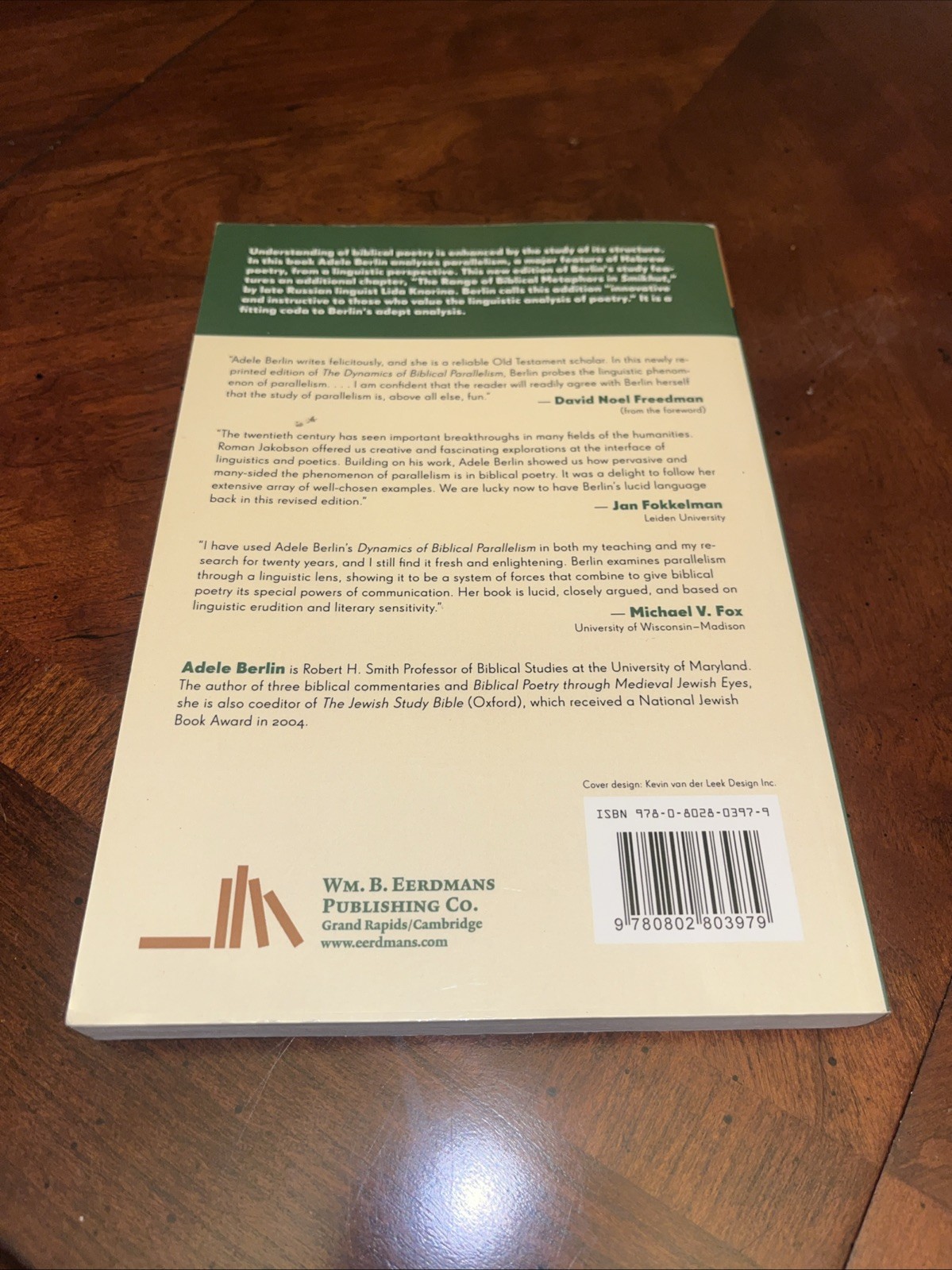The Dynamics of Biblical Parallelism Adele Berlin Very Good Paperback A9