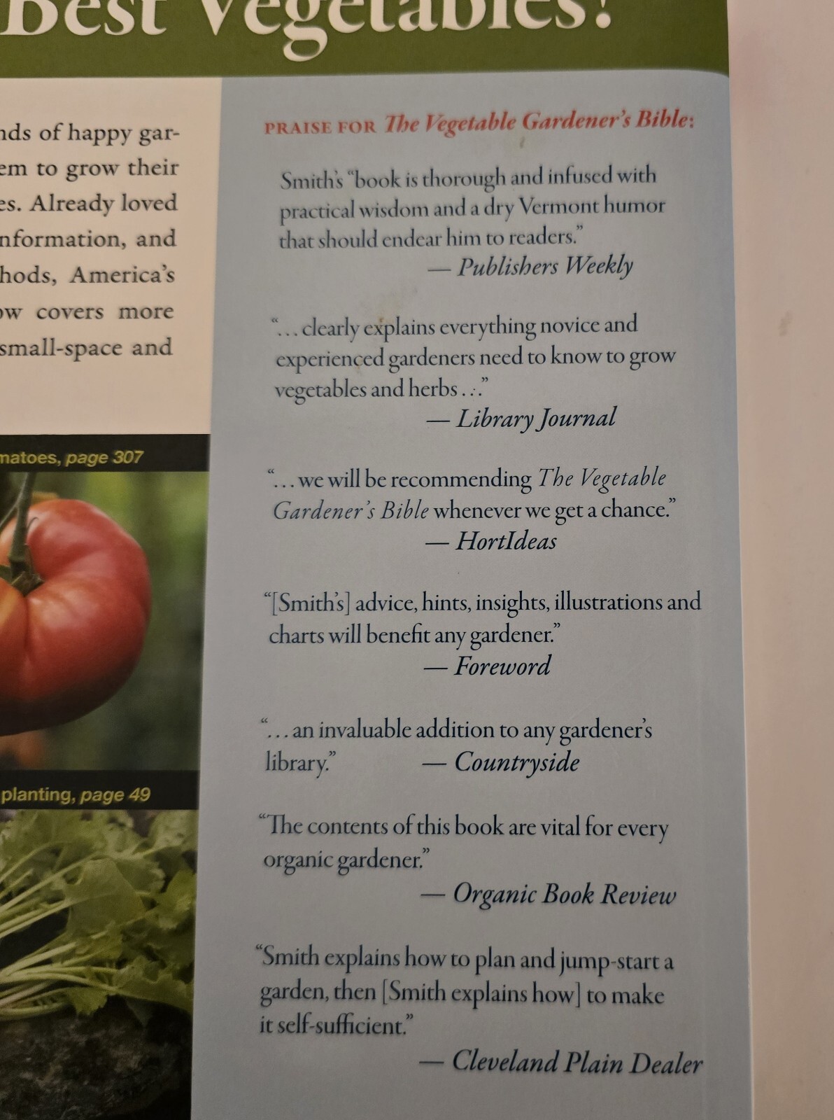 Book, The Vegetable Gardners Bible, Edward C. Smith 2009 352 Pages