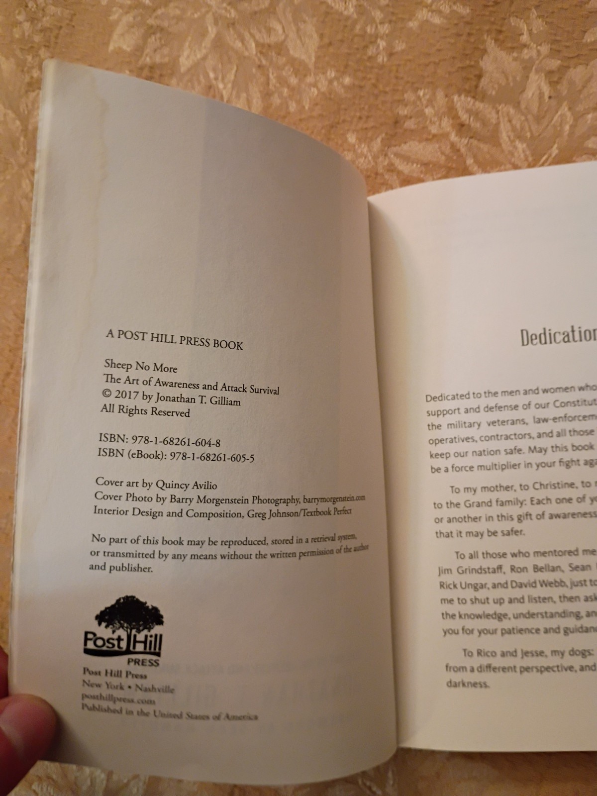 2017 Sheep No More Jonathan T Gilliam Attack Survival Post Hill Paperback Book