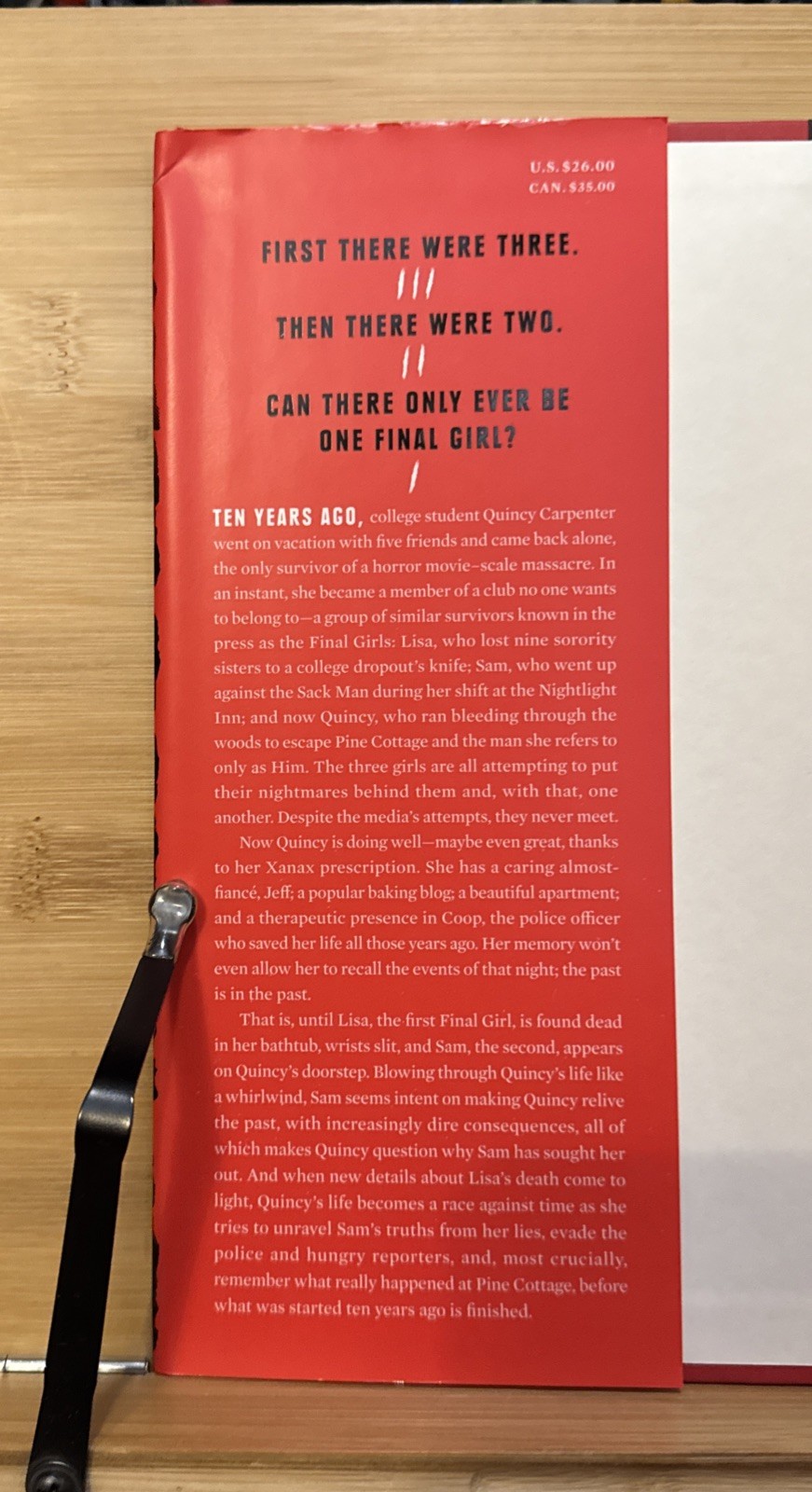 Final Girls by Riley Sager (2017, Hardcover) First Edition/2nd Print, VG