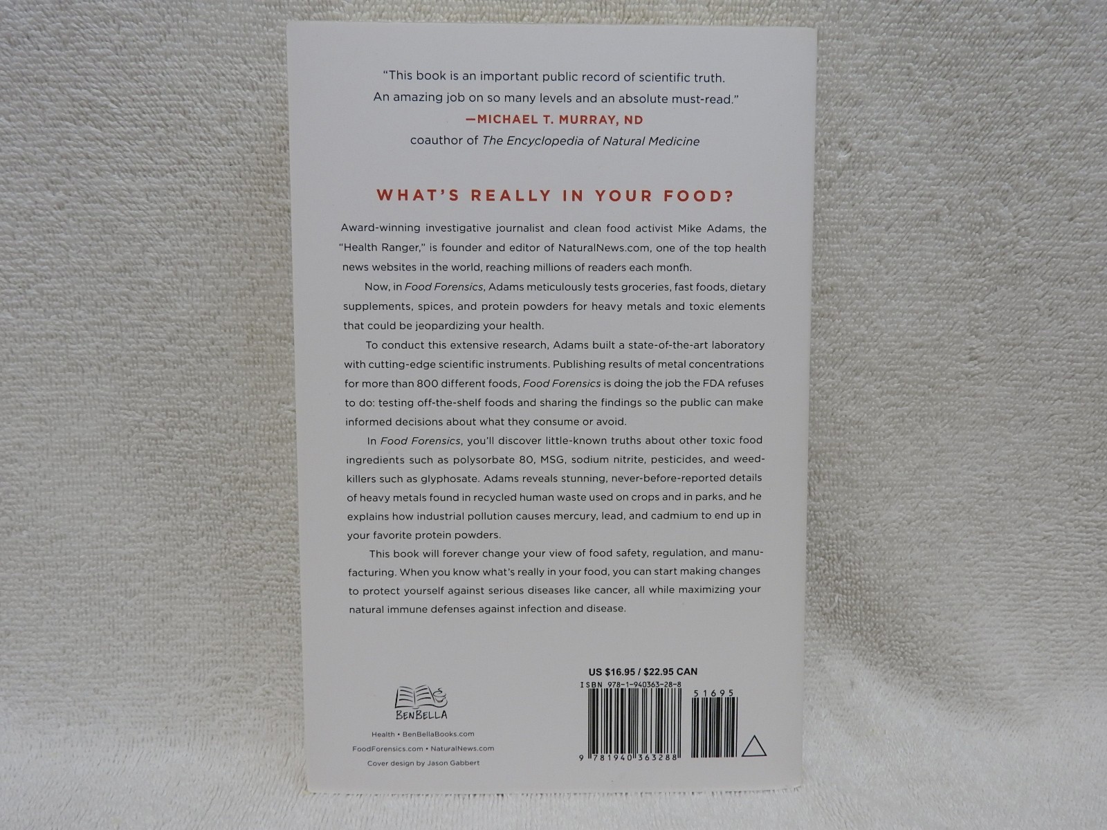 Food Forensics: by Mike Adams Hidden Toxins In Food 368 Pages Paperback 👀*…..