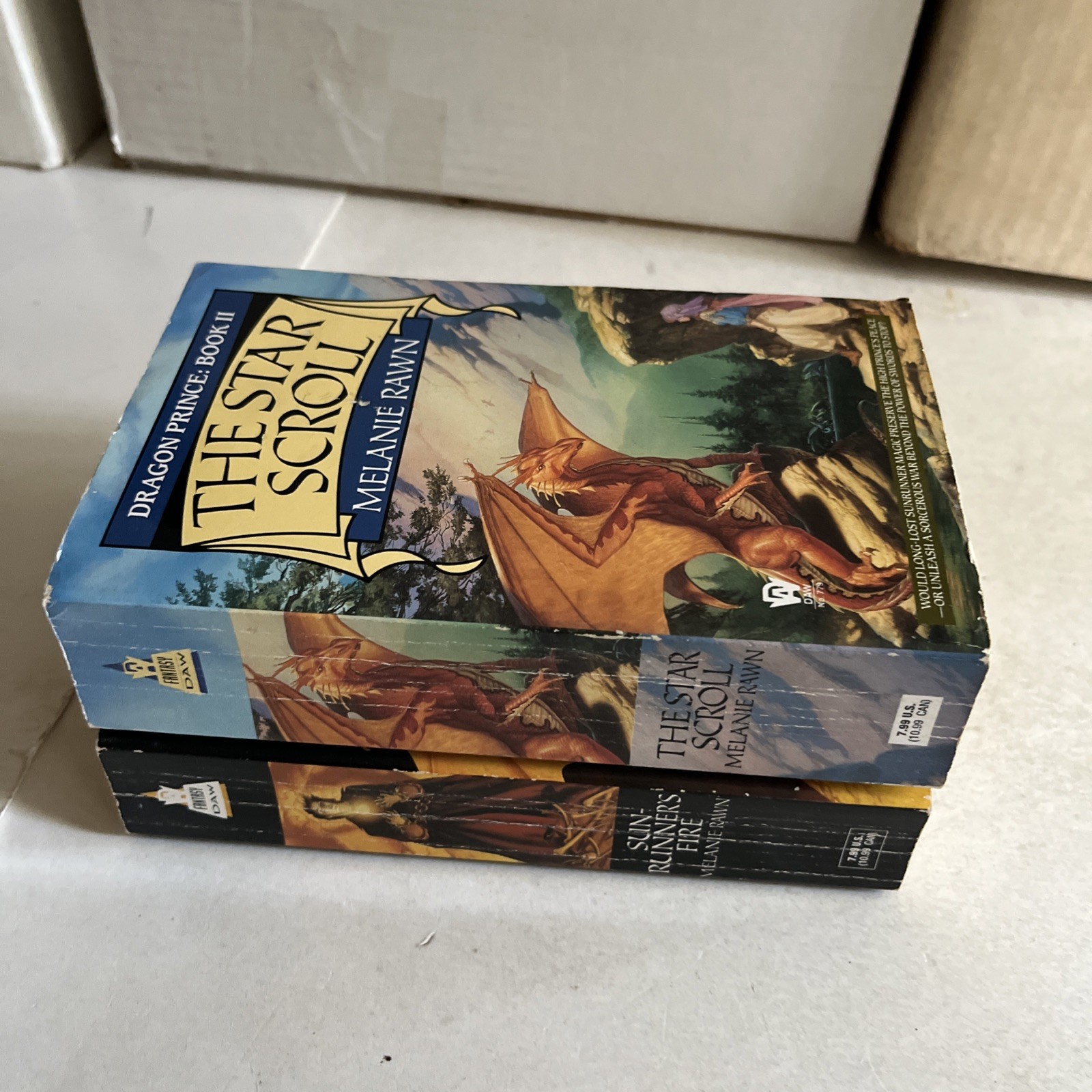 MELANIE RAWN 2 PB Lot Dragon Prince Book 2 and 3 STAR SCROLL SUN RUNNERS FIRE