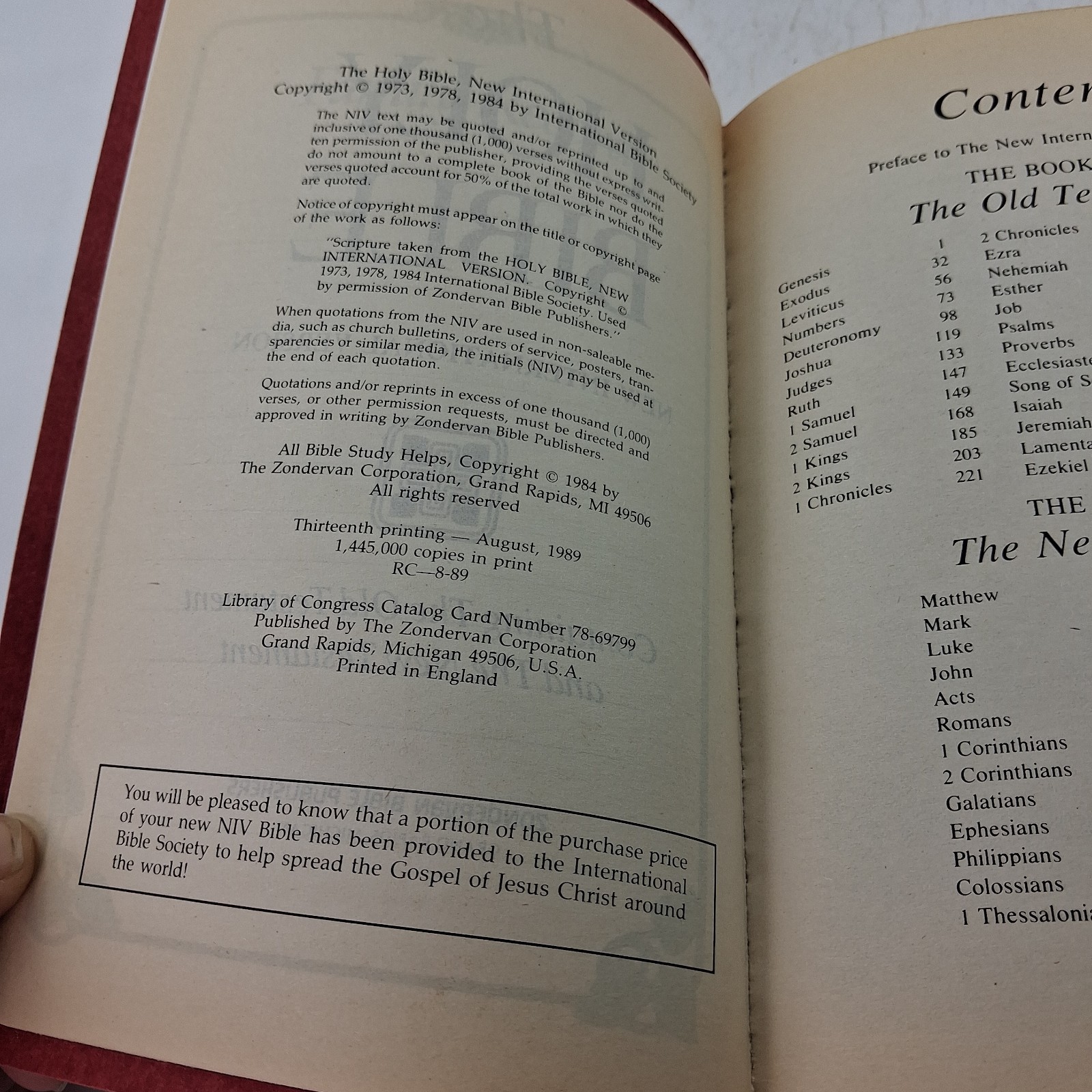 ✝️ Holy Bible NIV With Helps Words of Christ in Red Letter Zondervan 1984 ✝️