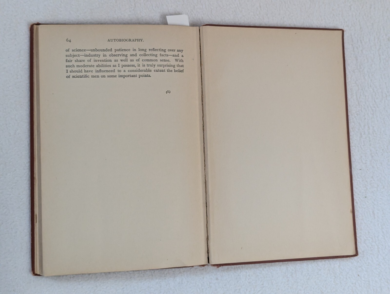 The Autobiography of Charles Darwin ~ Antique 1929 Hardcover ~ D. Appleton & Co
